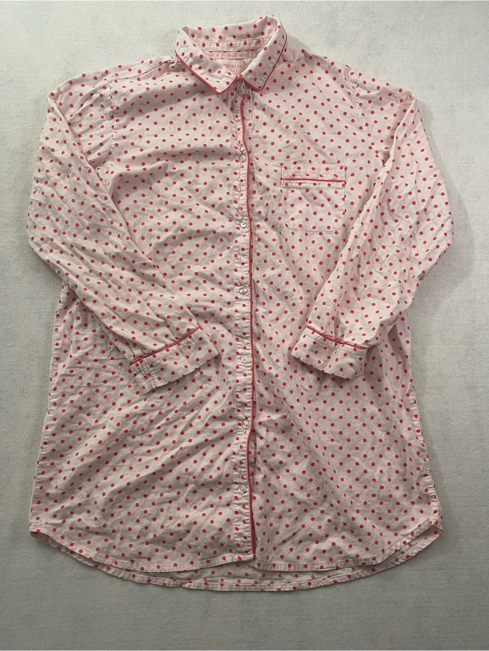 Victoria’s Secret Polka Dot Button-Up Sleepwear, Loungewear Shirt/Dress size L